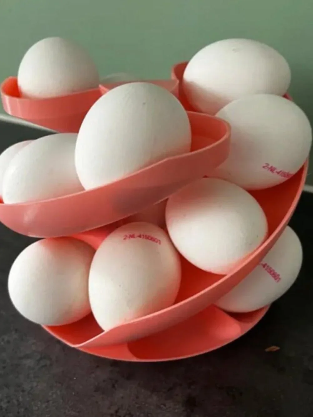 Spiral Egg Holder 18-Egg Rolling Storage Rack